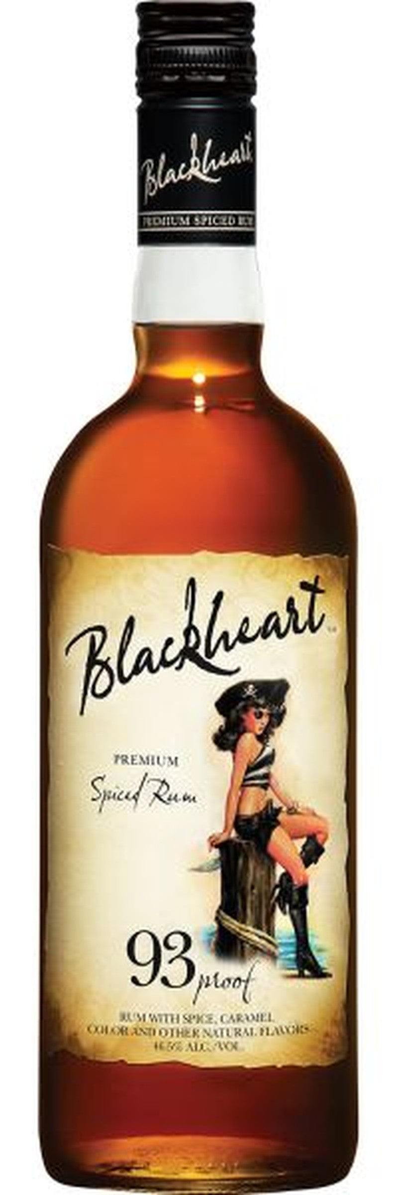 BLACKHEART SPICED RUM 93 PROOF 750ML MIAMI LIQUOR WINE STORE