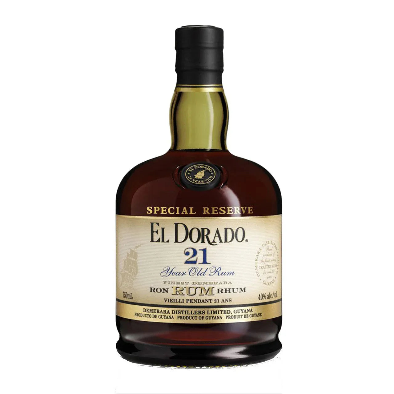 EL DORADO DEMERARA AGED 21 YEARS 750ML MIAMI LIQUOR WINE STORE