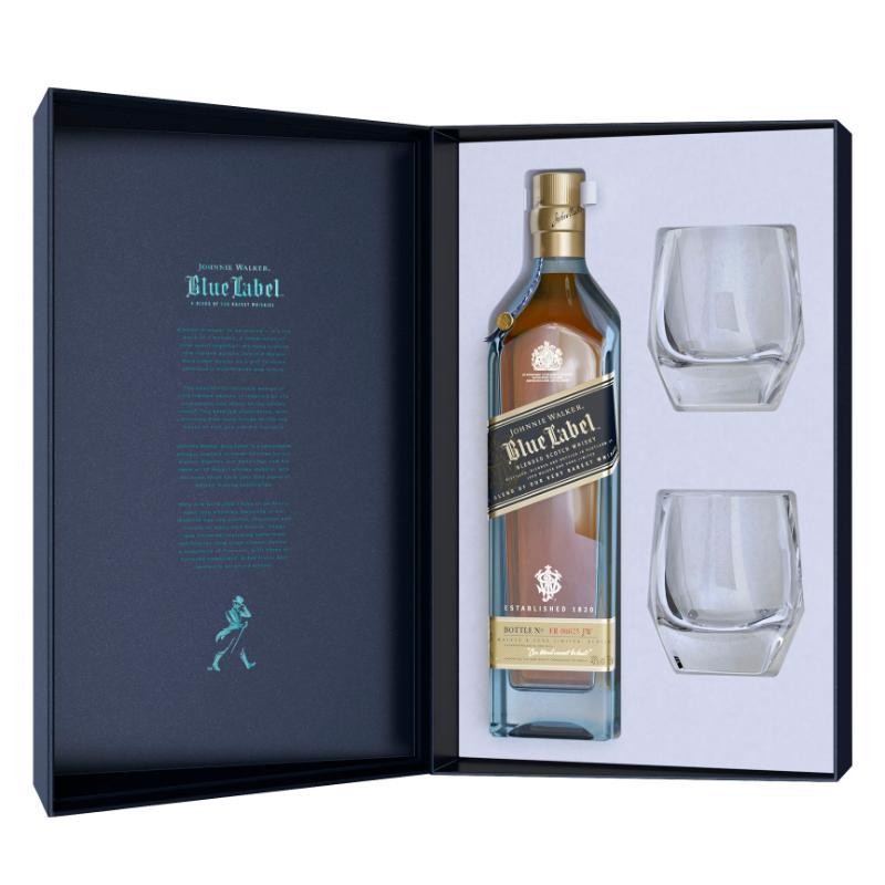 JOHNNIE WALKER BLUE LABEL LIMITED EDITION DESIGN CRYSTAL GLASSES MIAMI LIQUOR WINE STORE