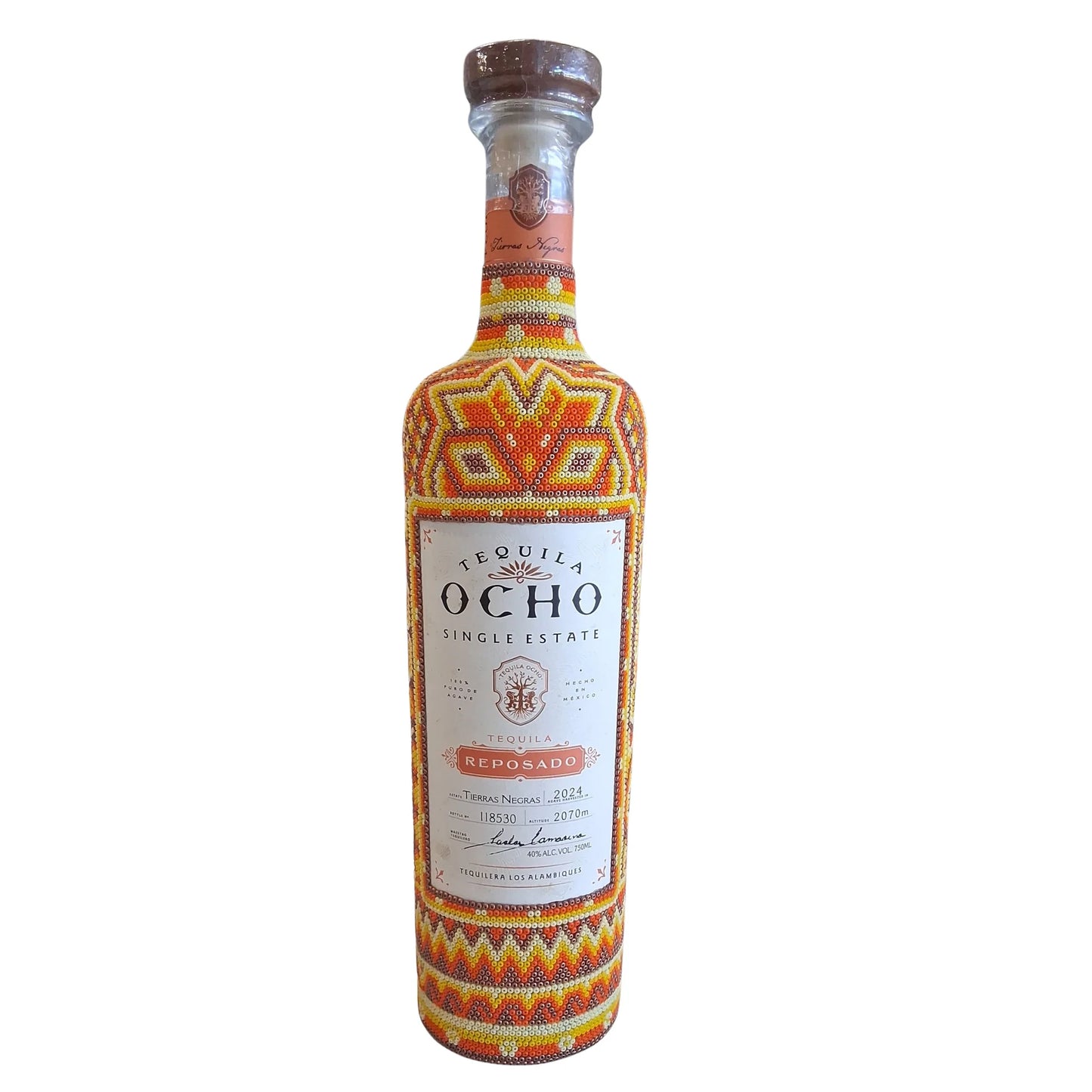 TEQUILA OCHO ARTE HUICHOL REPOSADO 750ML MIAMI LIQUOR WINE STORE