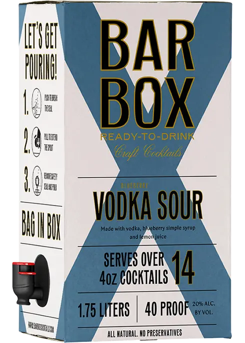 BAR BOX BLUEBERRY VODKA SOUR 1.75L MIAMI LIQUOR WINE STORE