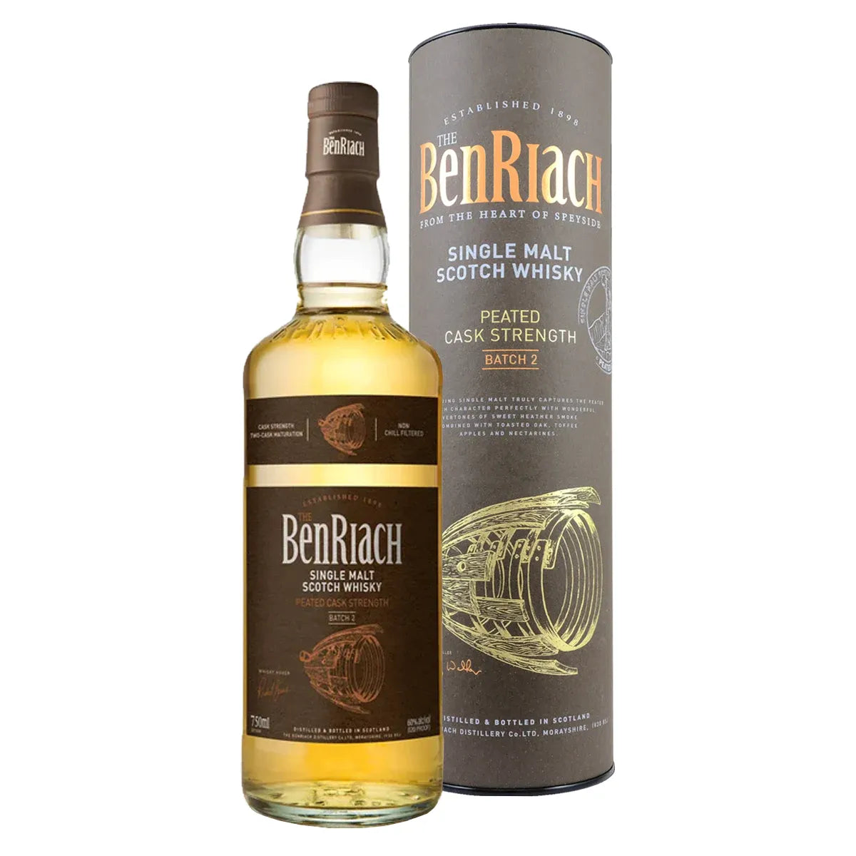 BENRIACH PEATED CASK STRENGTH 750ML MIAMI LIQUOR WINE STORE