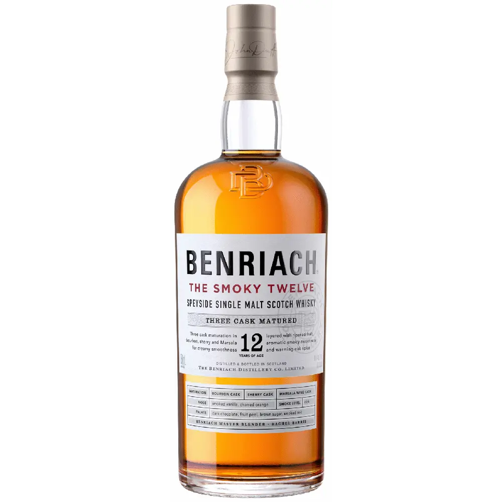 BENRIACH THE SMOKY TWELVE SPEYSIDE SINGLE MALT 750ML MIAMI LIQUOR WINE STORE