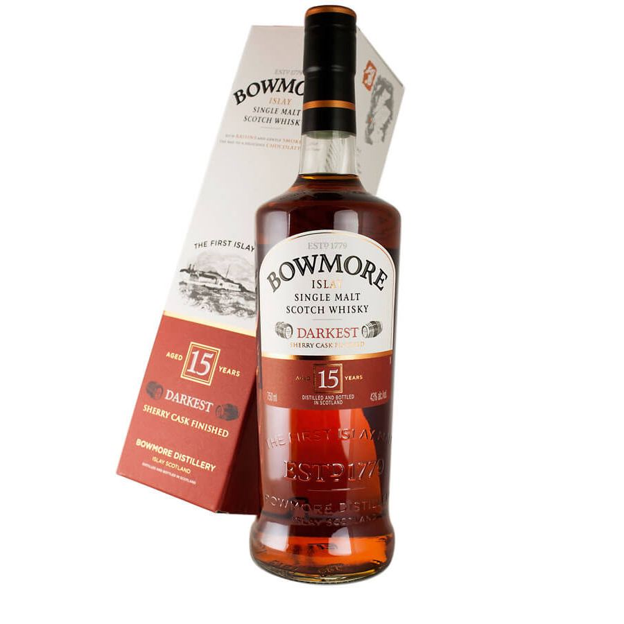BOWMORE DARKEST 15 YEARS 750ML MIAMI LIQUOR WINE STORE