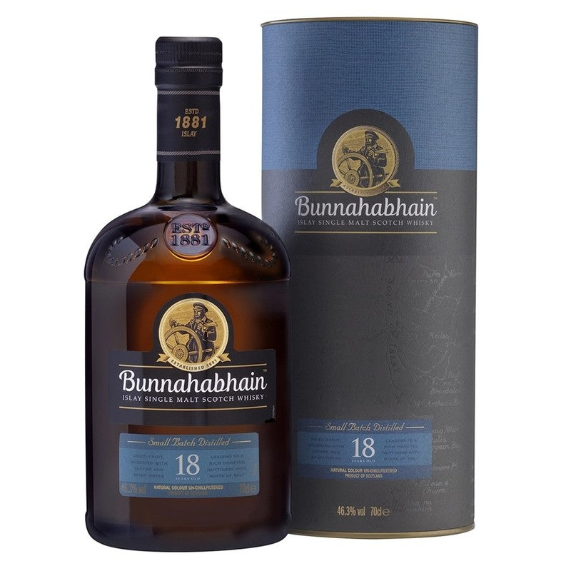 BUNNAHABHAIN 18 YEARS SINGLE MALT SCOTCH WHISKEY 750ML MIAMI LIQUOR WINE STORE