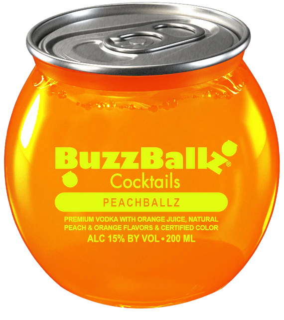BUZZBALLZ COCKTAILS PEACHBALLZ 200ML MIAMI LIQUOR WINE STORE