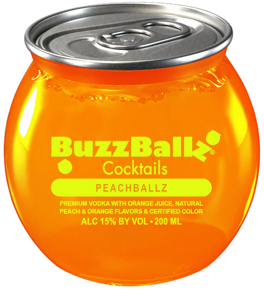 BUZZBALLZ COCKTAILS PEACHBALLZ 200ML MIAMI LIQUOR WINE STORE