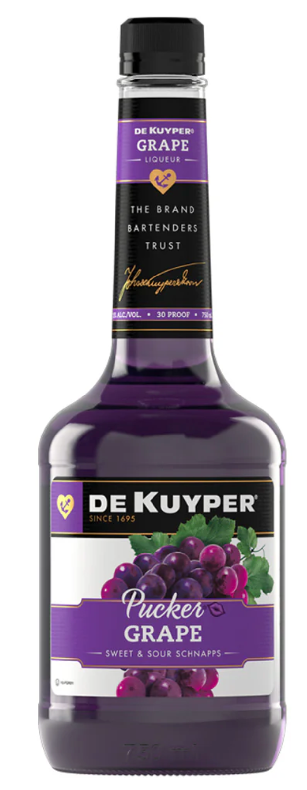 DEKUYPER PUCKER GRAPE SWEET & SOUR SCHNAPPS 750ML MIAMI LIQUOR WINE STORE