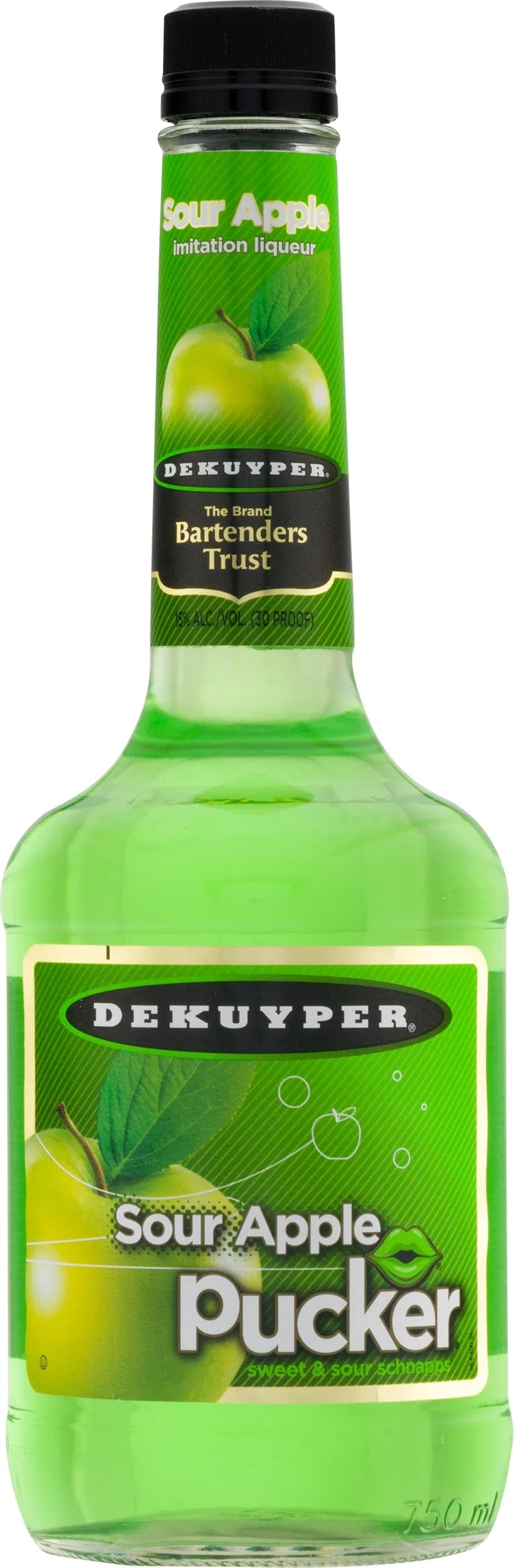 DEKUYPER PUCKER SOUR APPLE 750ML MIAMI LIQUOR WINE STORE