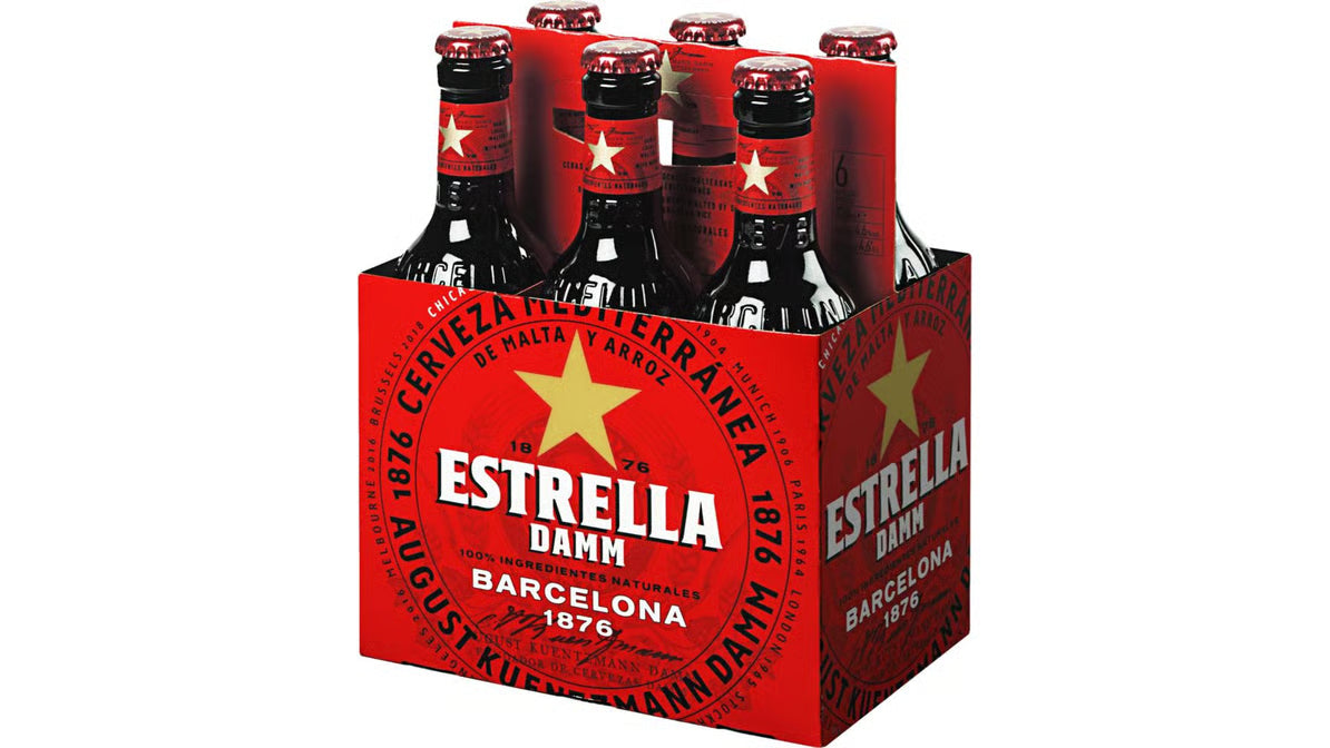 ESTRELLA DAMM 6PK BOTTLE MIAMI LIQUOR WINE STORE