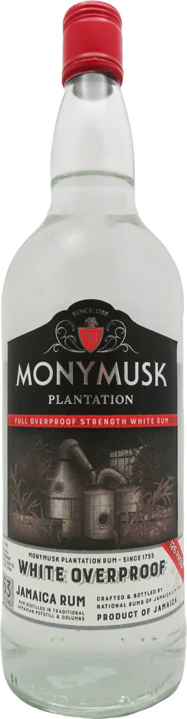 MONYMUSK PLANTATION WHITE OVERPROOF 1L MIAMI LIQUOR WINE STORE