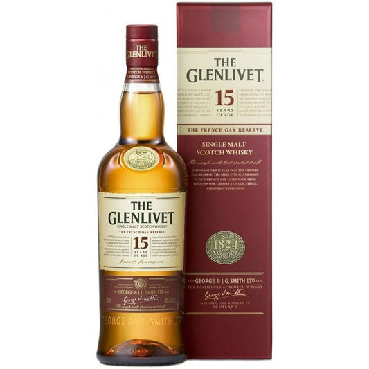 THE GLENLIVET 15 YRS FRENCH OAK RESERVE SINGLE MALT 750ML MIAMI LIQUOR WINE STORE