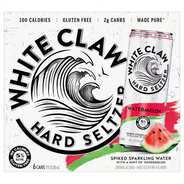 WHITE CLAW 6PK CAN RUBY WATERMELON MIAMI LIQUOR WINE STORE