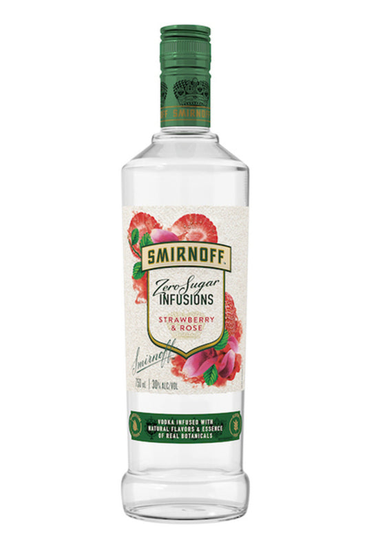 SMIRNOFF ZERO ZUGAR INFUSIONS STRAWBERRY & ROSE 750ML
